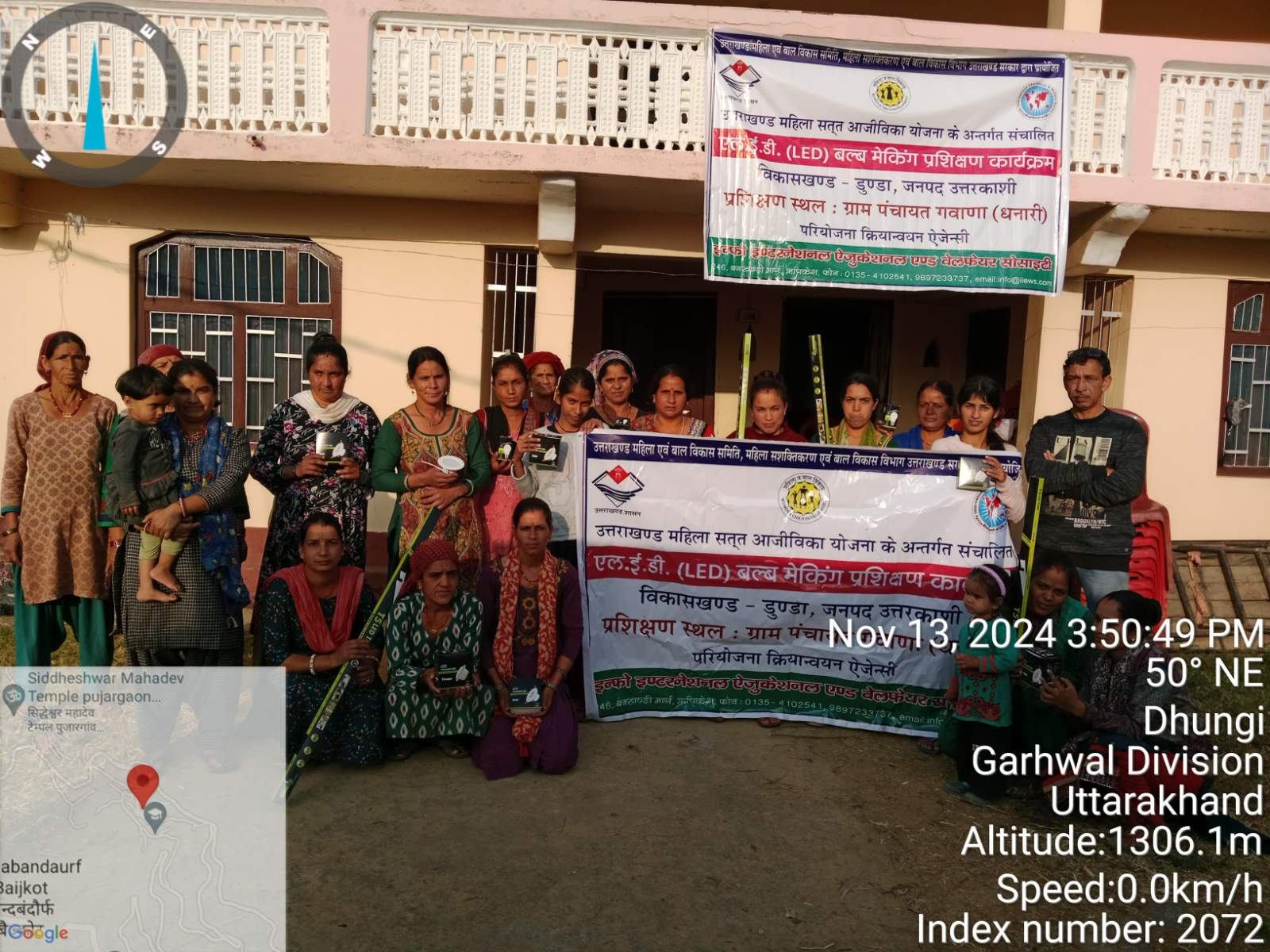 LED bulb making training group under MMSAY at Gram Panchayat Gawana, Dunda block, Uttarkashi